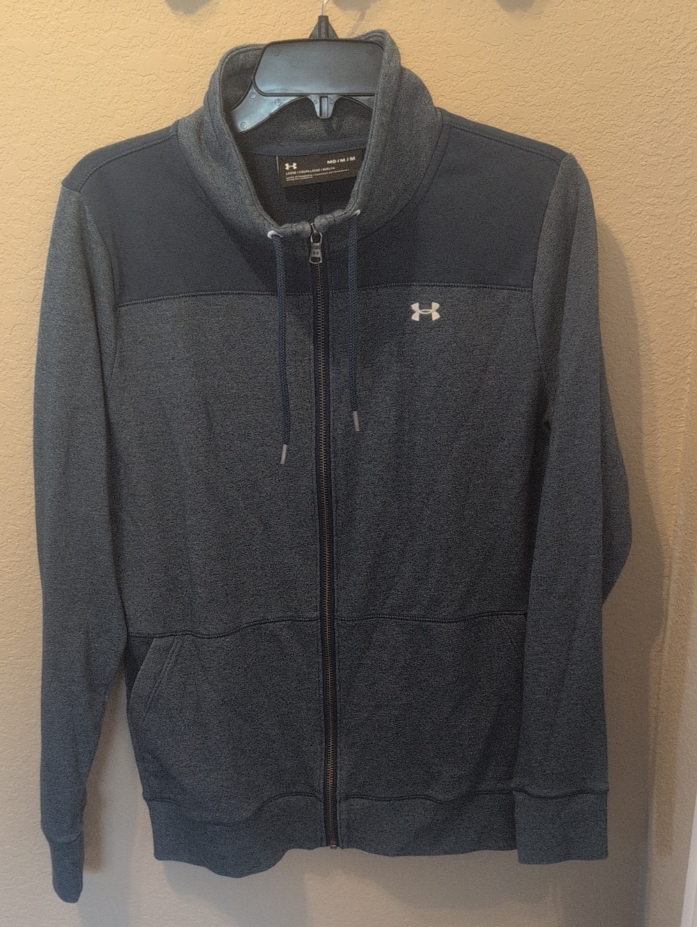 Under Armour Navy Blue Full-Zip Hoodie with Logo